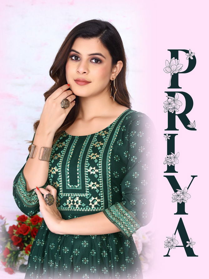 Priya Heavy Exclusive Wear Wholesale Kurti Collection 